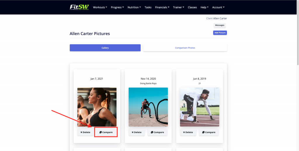 Compare progress photos