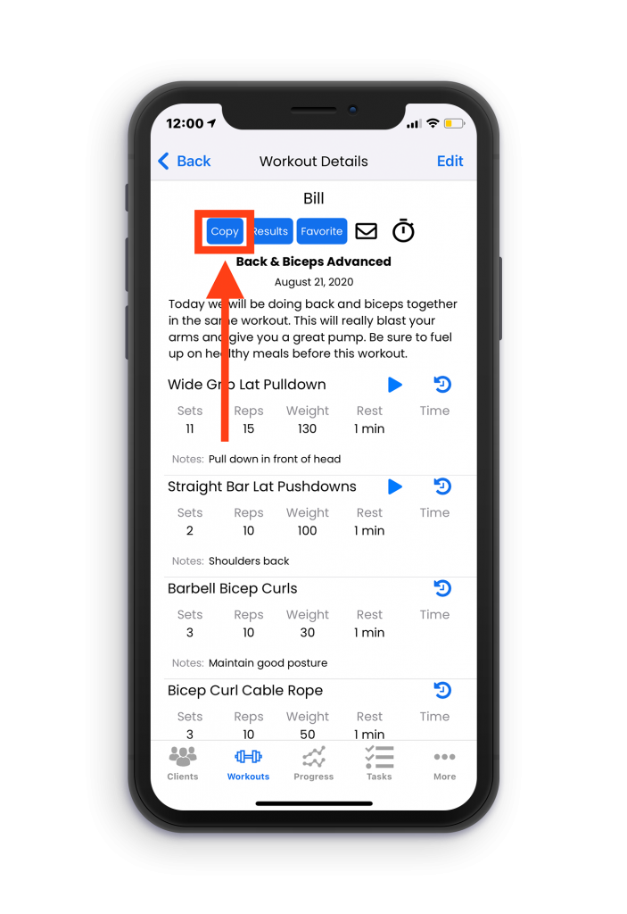 Copy Workouts to Different Clients in iOS