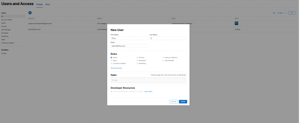 New User Apple Developer