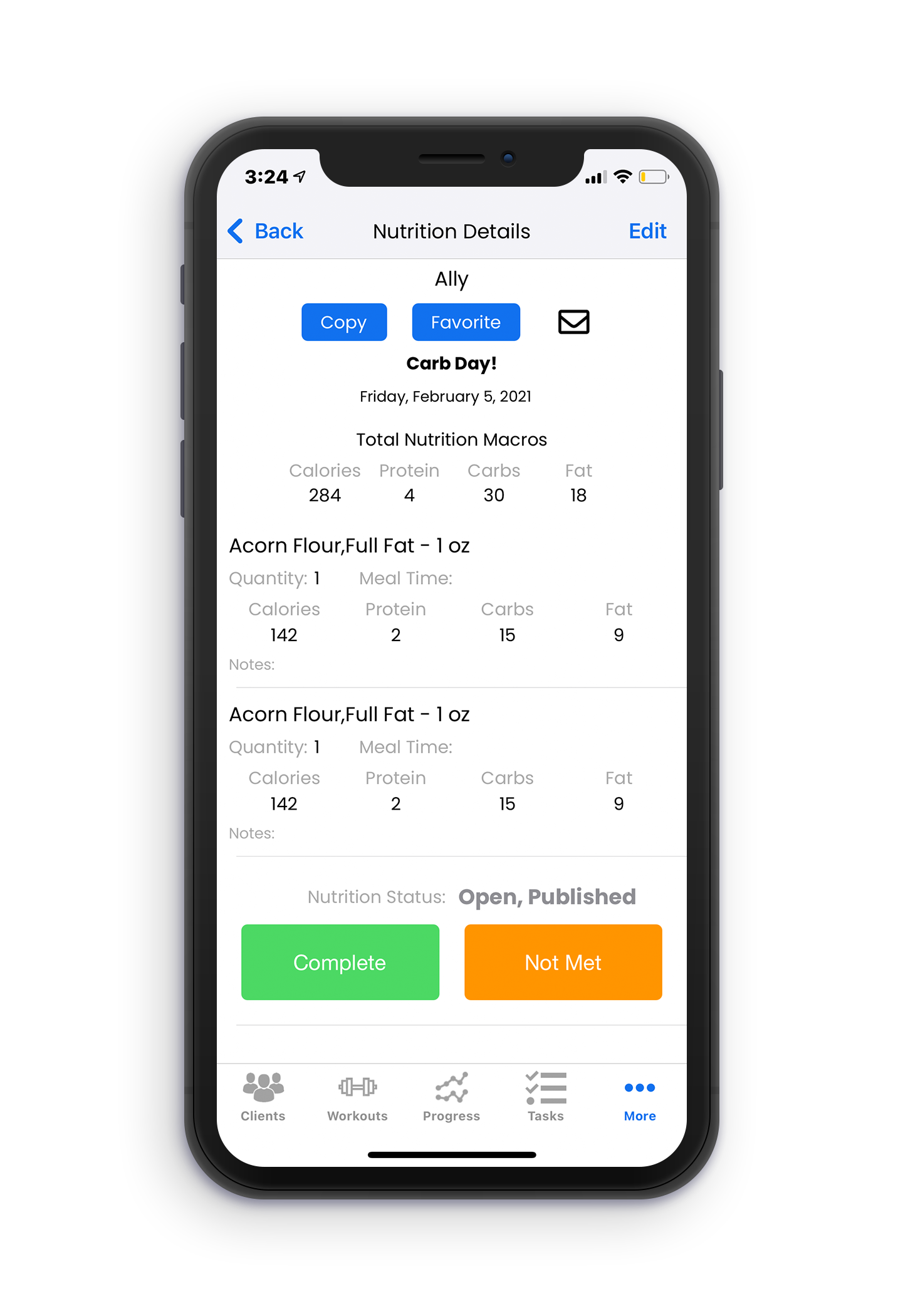 Creating A Nutrition Plan (iOS)