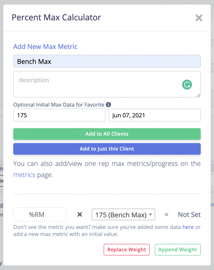 New Max Metric